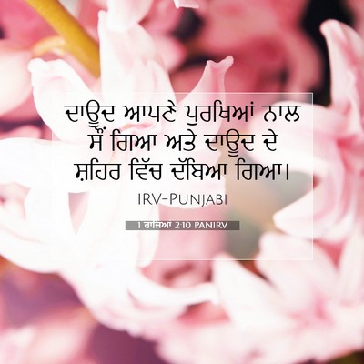 Picture 07 - 1 ਰਾਜਿਆਂ 2:10 PANIRV - ਦਾਊਦ ਆਪਣੇ ਪੁਰਖਿਆਂ - Bible Verse Picture