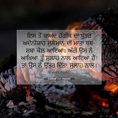 Picture 07 - 1 ਰਾਜਿਆਂ 2:13 PANIRV - ਇਸ ਤੋਂ ਬਾਅਦ ਹੱਗੀਥ - Bible Verse Picture