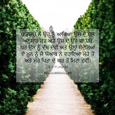 Picture 07 - 1 ਰਾਜਿਆਂ 2:31 PANIRV - ਪਾਤਸ਼ਾਹ ਨੇ ਉਹ ਨੂੰ - Bible Verse Picture