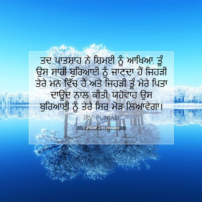 Picture 07 - 1 ਰਾਜਿਆਂ 2:44 PANIRV - ਤਦ ਪਾਤਸ਼ਾਹ ਨੇ - Bible Verse Picture
