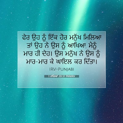 Picture 07 - 1 ਰਾਜਿਆਂ 20:37 PANIRV - ਫੇਰ ਉਹ ਨੂੰ ਇੱਕ ਹੋਰ - Bible Verse Picture