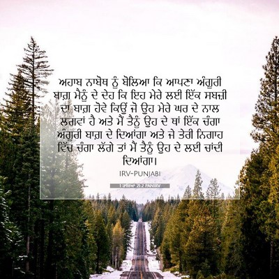 Picture 07 - 1 ਰਾਜਿਆਂ 21:2 PANIRV - ਅਹਾਬ ਨਾਬੋਥ ਨੂੰ - Bible Verse Picture
