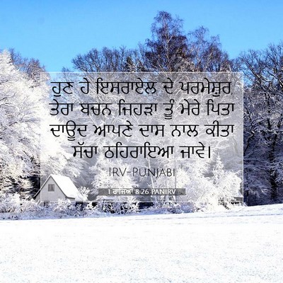 Picture 07 - 1 ਰਾਜਿਆਂ 8:26 PANIRV - ਹੁਣ ਹੇ ਇਸਰਾਏਲ ਦੇ - Bible Verse Picture
