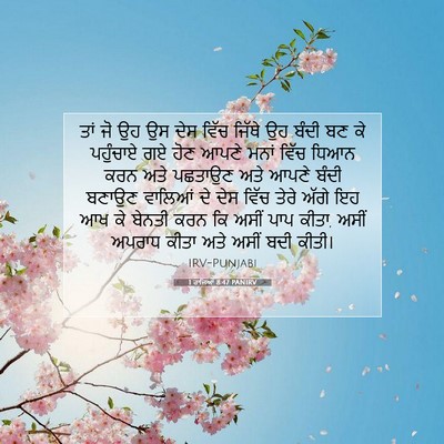Picture 07 - 1 ਰਾਜਿਆਂ 8:47 PANIRV - ਤਾਂ ਜੋ ਉਹ ਉਸ ਦੇਸ - Bible Verse Picture
