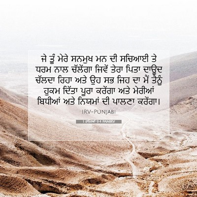 Picture 07 - 1 ਰਾਜਿਆਂ 9:4 PANIRV - ਜੇ ਤੂੰ ਮੇਰੇ ਸਨਮੁਖ - Bible Verse Picture