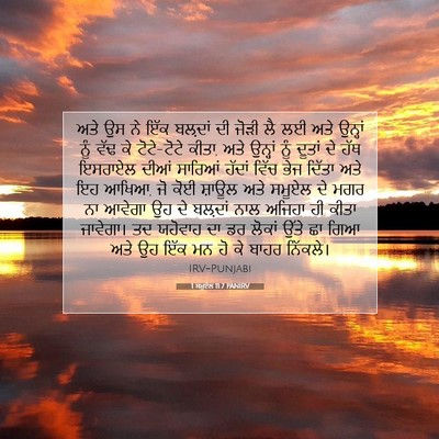 Picture 07 - 1 ਸਮੂਏਲ 11:7 PANIRV - ਅਤੇ ਉਸ ਨੇ ਇੱਕ - Bible Verse Picture