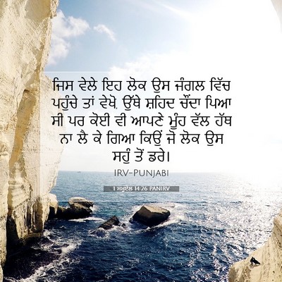 Picture 07 - 1 ਸਮੂਏਲ 14:26 PANIRV - ਜਿਸ ਵੇਲੇ ਇਹ ਲੋਕ ਉਸ - Bible Verse Picture
