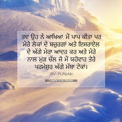 Picture 07 - 1 ਸਮੂਏਲ 15:30 PANIRV - ਤਦ ਉਹ ਨੇ ਆਖਿਆ, ਮੈਂ - Bible Verse Picture