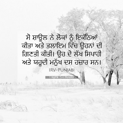 Picture 07 - 1 ਸਮੂਏਲ 15:4 PANIRV - ਸੋ ਸ਼ਾਊਲ ਨੇ ਲੋਕਾਂ - Bible Verse Picture
