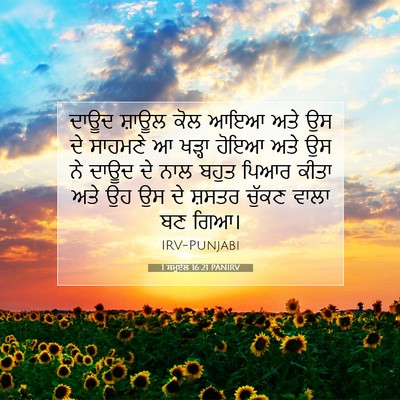 Picture 07 - 1 ਸਮੂਏਲ 16:21 PANIRV - ਦਾਊਦ ਸ਼ਾਊਲ ਕੋਲ ਆਇਆ - Bible Verse Picture
