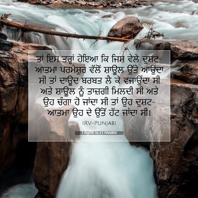 Picture 07 - 1 ਸਮੂਏਲ 16:23 PANIRV - ਤਾਂ ਇਸ ਤਰ੍ਹਾਂ ਹੋਇਆ - Bible Verse Picture