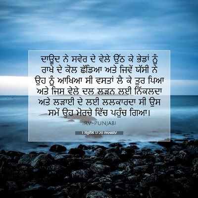 Picture 07 - 1 ਸਮੂਏਲ 17:20 PANIRV - ਦਾਊਦ ਨੇ ਸਵੇਰ ਦੇ - Bible Verse Picture