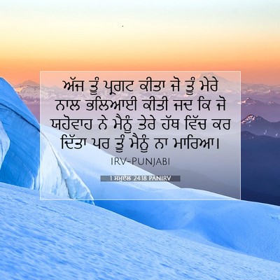 Picture 07 - 1 ਸਮੂਏਲ 24:18 PANIRV - ਅੱਜ ਤੂੰ ਪ੍ਰਗਟ ਕੀਤਾ - Bible Verse Picture