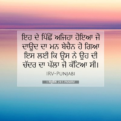 Picture 07 - 1 ਸਮੂਏਲ 24:5 PANIRV - ਇਹ ਦੇ ਪਿੱਛੋਂ ਅਜਿਹਾ - Bible Verse Picture