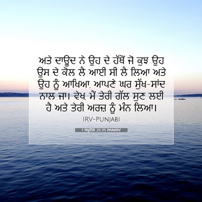 Picture 07 - 1 ਸਮੂਏਲ 25:35 PANIRV - ਅਤੇ ਦਾਊਦ ਨੇ ਉਹ ਦੇ - Bible Verse Picture