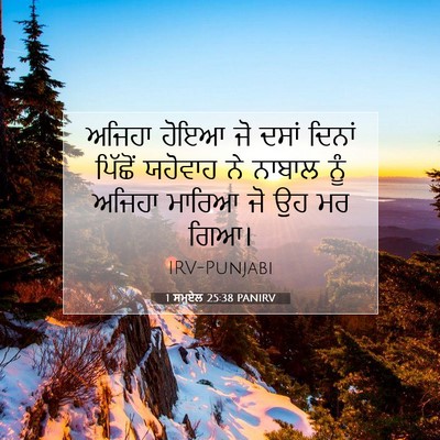 Picture 07 - 1 ਸਮੂਏਲ 25:38 PANIRV - ਅਜਿਹਾ ਹੋਇਆ ਜੋ ਦਸਾਂ - Bible Verse Picture