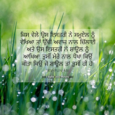 Picture 07 - 1 ਸਮੂਏਲ 28:12 PANIRV - ਜਿਸ ਵੇਲੇ ਉਸ ਇਸਤਰੀ - Bible Verse Picture