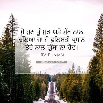 Picture 07 - 1 ਸਮੂਏਲ 29:7 PANIRV - ਸੋ ਹੁਣ ਤੂੰ ਮੁੜ ਅਤੇ - Bible Verse Picture