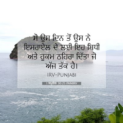 Picture 07 - 1 ਸਮੂਏਲ 30:25 PANIRV - ਸੋ ਉਸ ਦਿਨ ਤੋਂ ਉਸ ਨੇ - Bible Verse Picture