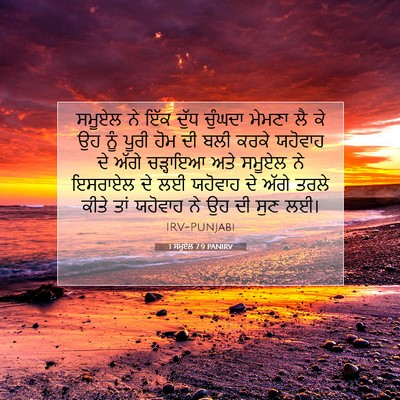 Picture 07 - 1 ਸਮੂਏਲ 7:9 PANIRV - ਸਮੂਏਲ ਨੇ ਇੱਕ ਦੁੱਧ - Bible Verse Picture