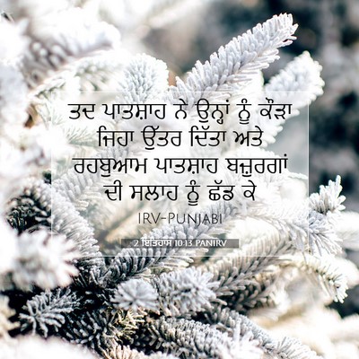 Picture 07 - 2 ਇਤਿਹਾਸ 10:13 PANIRV - ਤਦ ਪਾਤਸ਼ਾਹ ਨੇ - Bible Verse Picture
