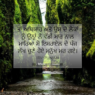 Picture 07 - 2 ਇਤਿਹਾਸ 13:17 PANIRV - ਤਾਂ ਅਬਿਯਾਹ ਅਤੇ ਉਸ - Bible Verse Picture