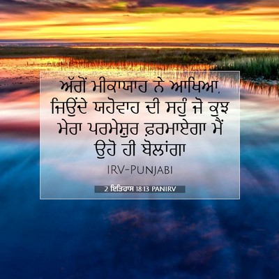 Picture 07 - 2 ਇਤਿਹਾਸ 18:13 PANIRV - ਅੱਗੋਂ ਮੀਕਾਯਾਹ ਨੇ - Bible Verse Picture