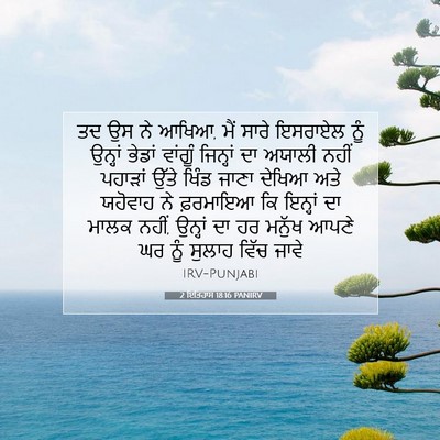Picture 07 - 2 ਇਤਿਹਾਸ 18:16 PANIRV - ਤਦ ਉਸ ਨੇ ਆਖਿਆ, ਮੈਂ - Bible Verse Picture