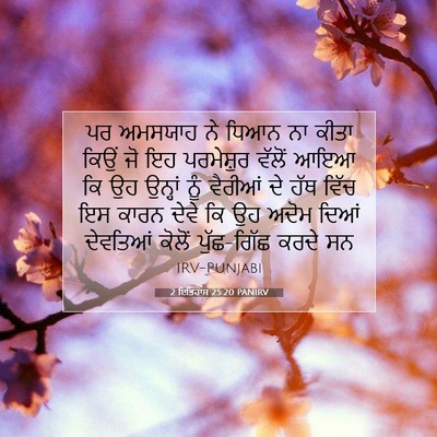 Picture 07 - 2 ਇਤਿਹਾਸ 25:20 PANIRV - ਪਰ ਅਮਸਯਾਹ ਨੇ ਧਿਆਨ - Bible Verse Picture