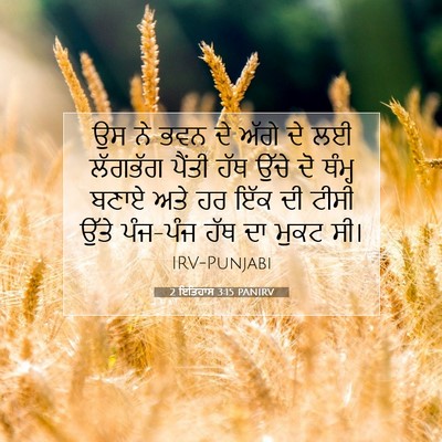 Picture 07 - 2 ਇਤਿਹਾਸ 3:15 PANIRV - ਉਸ ਨੇ ਭਵਨ ਦੇ ਅੱਗੇ - Bible Verse Picture