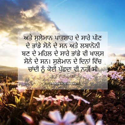 Picture 07 - 2 ਇਤਿਹਾਸ 9:20 PANIRV - ਅਤੇ ਸੁਲੇਮਾਨ - Bible Verse Picture