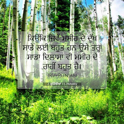 Picture 07 - 2 ਕੁਰਿੰਥੀਆਂ 1:5 PANIRV - ਕਿਉਂਕਿ ਜਿਵੇਂ ਮਸੀਹ - Bible Verse Picture