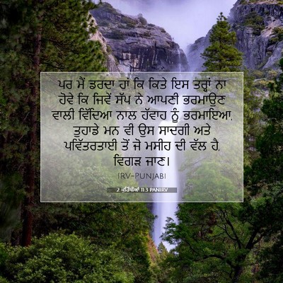 Picture 07 - 2 ਕੁਰਿੰਥੀਆਂ 11:3 PANIRV - ਪਰ ਮੈਂ ਡਰਦਾ ਹਾਂ ਕਿ - Bible Verse Picture