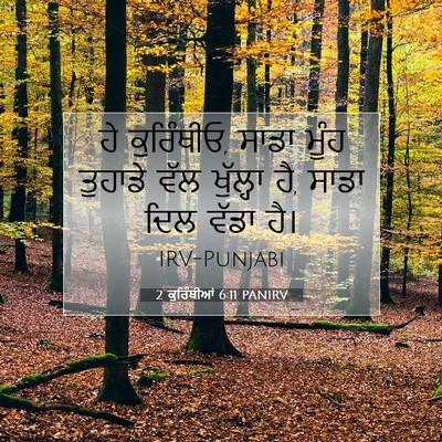 Picture 07 - 2 ਕੁਰਿੰਥੀਆਂ 6:11 PANIRV - ਹੇ ਕੁਰਿੰਥੀਓ, ਸਾਡਾ - Bible Verse Picture