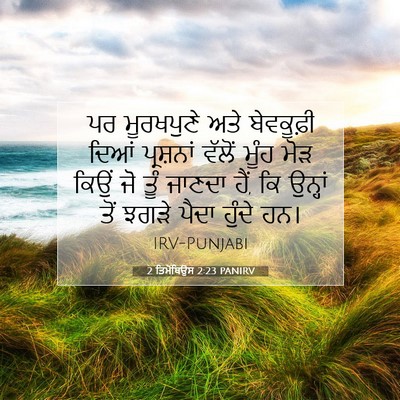 Picture 07 - 2 ਤਿਮੋਥਿਉਸ 2:23 PANIRV - ਪਰ ਮੂਰਖਪੁਣੇ ਅਤੇ - Bible Verse Picture