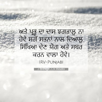 Picture 07 - 2 ਤਿਮੋਥਿਉਸ 2:24 PANIRV - ਅਤੇ ਪ੍ਰਭੂ ਦਾ ਦਾਸ - Bible Verse Picture