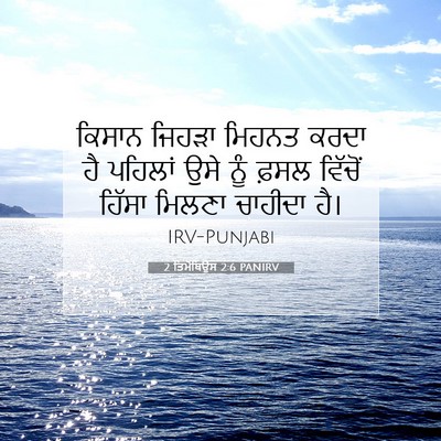 Picture 07 - 2 ਤਿਮੋਥਿਉਸ 2:6 PANIRV - ਕਿਸਾਨ ਜਿਹੜਾ ਮਿਹਨਤ - Bible Verse Picture