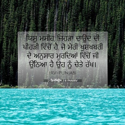 Picture 07 - 2 ਤਿਮੋਥਿਉਸ 2:8 PANIRV - ਯਿਸੂ ਮਸੀਹ, ਜਿਹੜਾ - Bible Verse Picture