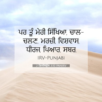 Picture 07 - 2 ਤਿਮੋਥਿਉਸ 3:10 PANIRV - ਪਰ ਤੂੰ ਮੇਰੀ ਸਿੱਖਿਆ, - Bible Verse Picture