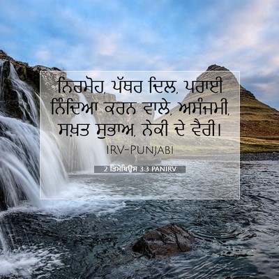 Picture 07 - 2 ਤਿਮੋਥਿਉਸ 3:3 PANIRV - ਨਿਰਮੋਹ, ਪੱਥਰ ਦਿਲ, - Bible Verse Picture