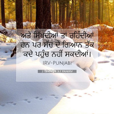 Picture 07 - 2 ਤਿਮੋਥਿਉਸ 3:7 PANIRV - ਅਤੇ ਸਿੱਖਦੀਆਂ ਤਾਂ - Bible Verse Picture