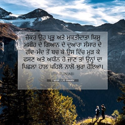 Picture 07 - 2 ਪਤਰਸ 2:20 PANIRV - ਜੇਕਰ ਉਹ ਪ੍ਰਭੂ ਅਤੇ - Bible Verse Picture