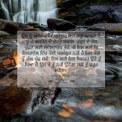 Picture 07 - 2 ਰਾਜਿਆਂ 1:16 PANIRV - ਉਸ ਨੂੰ ਆਖਿਆ ਕਿ - Bible Verse Picture