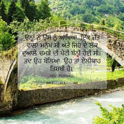 Picture 07 - 2 ਰਾਜਿਆਂ 1:8 PANIRV - ਉਨ੍ਹਾਂ ਨੇ ਉਸ ਨੂੰ - Bible Verse Picture