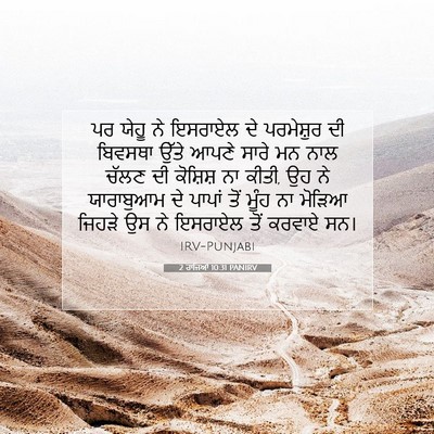 Picture 07 - 2 ਰਾਜਿਆਂ 10:31 PANIRV - ਪਰ ਯੇਹੂ ਨੇ ਇਸਰਾਏਲ - Bible Verse Picture