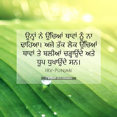 Picture 07 - 2 ਰਾਜਿਆਂ 14:4 PANIRV - ਉਨ੍ਹਾਂ ਨੇ ਉੱਚਿਆਂ - Bible Verse Picture