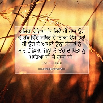 Picture 07 - 2 ਰਾਜਿਆਂ 14:5 PANIRV - ਅਜਿਹਾ ਹੋਇਆ ਕਿ - Bible Verse Picture