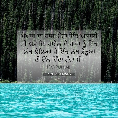 Picture 07 - 2 ਰਾਜਿਆਂ 3:4 PANIRV - ਮੋਆਬ ਦਾ ਰਾਜਾ ਮੇਸ਼ਾ - Bible Verse Picture