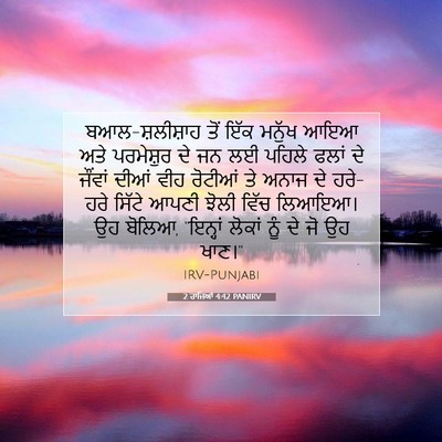 Picture 07 - 2 ਰਾਜਿਆਂ 4:42 PANIRV - ਬਆਲ-ਸ਼ਲੀਸ਼ਾਹ ਤੋਂ - Bible Verse Picture