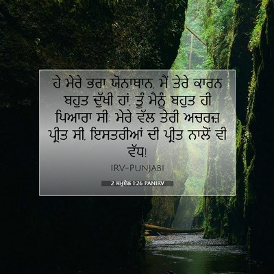 Picture 07 - 2 ਸਮੂਏਲ 1:26 PANIRV - ਹੇ ਮੇਰੇ ਭਰਾ - Bible Verse Picture
